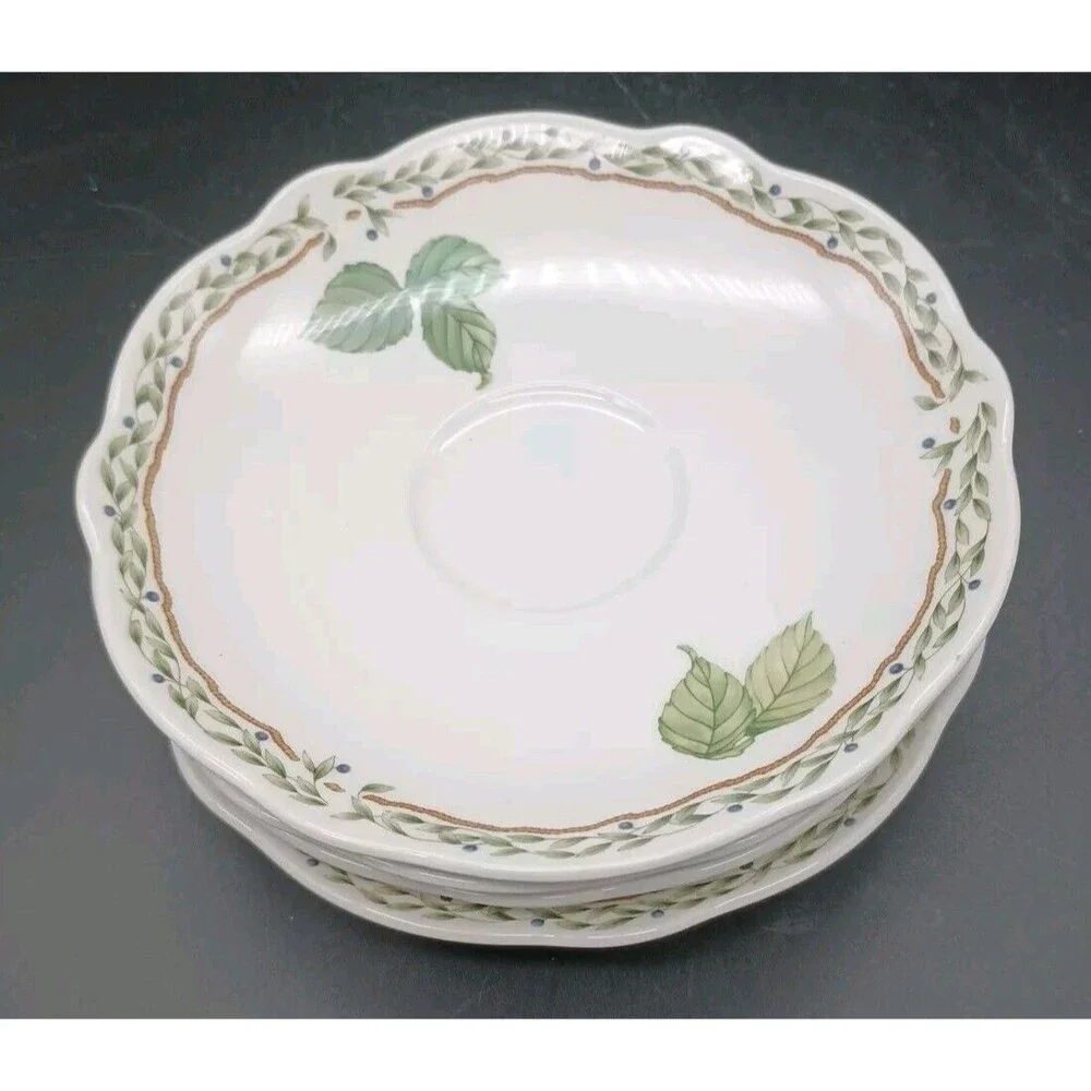 Noritake Primachina Royal Orchard 9416 Tea Coffee Saucers Set of 4